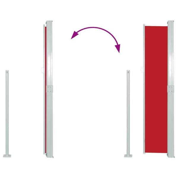 Infällbar sidomarkis 140 x 300 cm röd