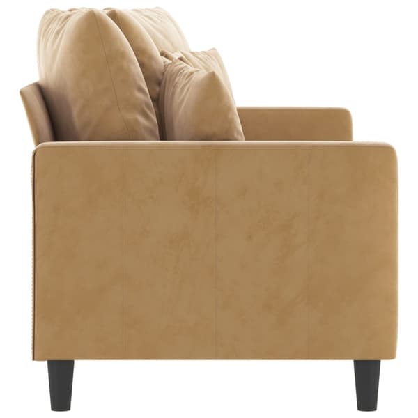 Soffa 2-sits brun 140 cm sammet