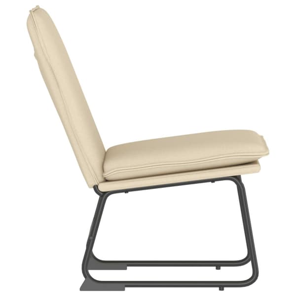 Loungestol gräddvit 52x75x76 cm tyg