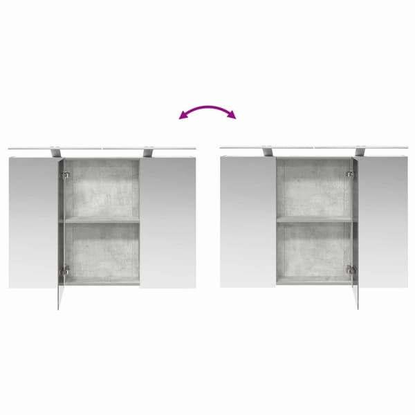 Badrumsmöbelset 4 st Betonggrå Konstruerat trä och glas