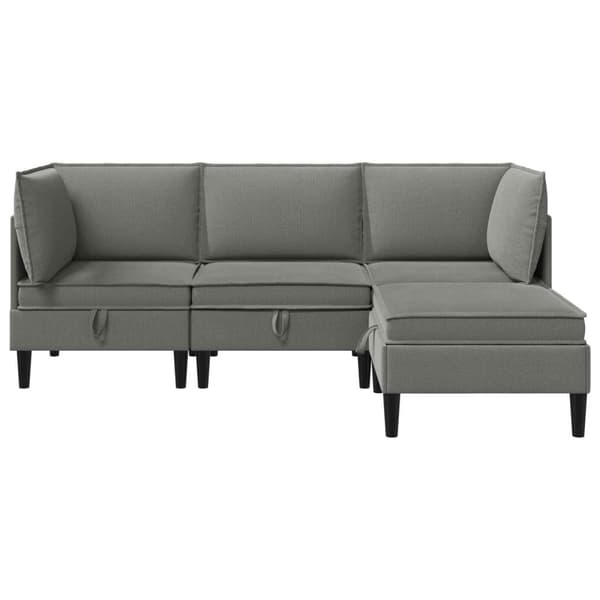 Möbelset för vardagsrummet 4 pcs Mörkgrå Tyg