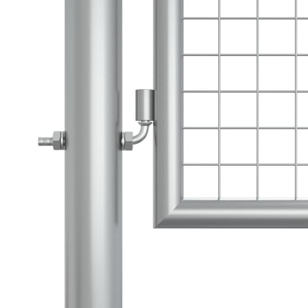 Trädgårdsgrind galvaniserat stål 400x125 cm silver