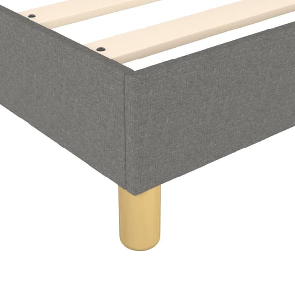 Boxspring-sängram mörkgrå 200x200 cm tyg