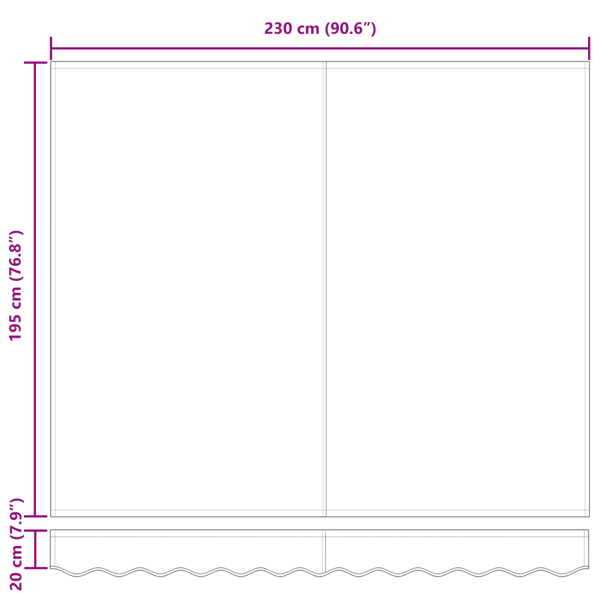 Utfällbar markis Beige 250 x 200 cm tyg