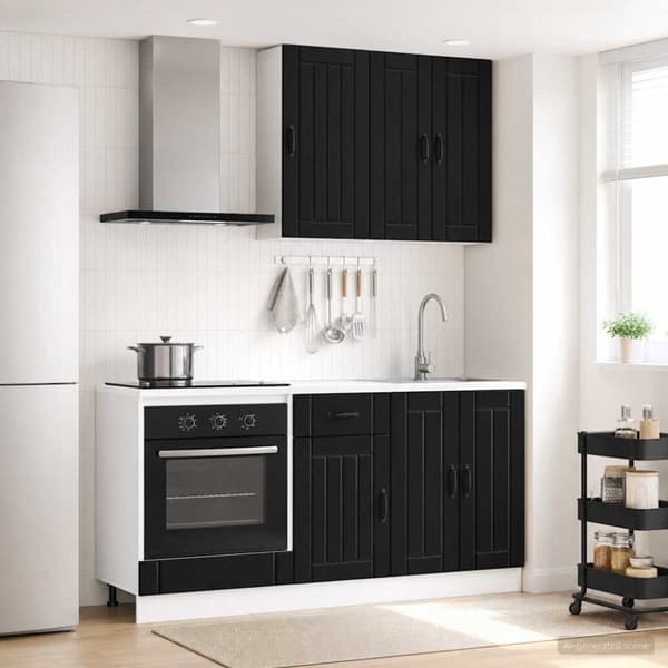 Köksenhet LUCCA 5 pcs Svart Konstruerat trä