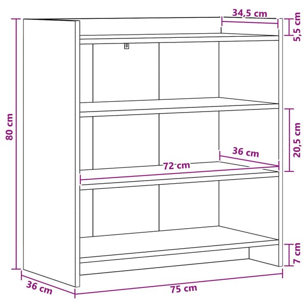 Sideboard Grå Sonoma 75 x 36 x 80 cm Konstruerat trä