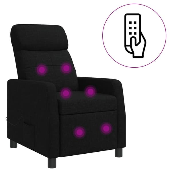 Massagefåtölj Svart Tyg