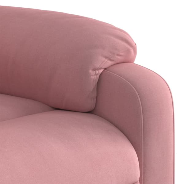 Elektrisk reclinerfåtölj rosa sammet