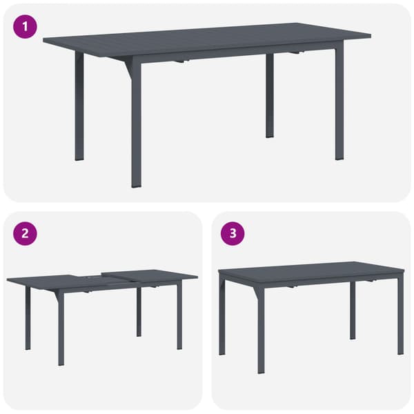 Trädgårdsmöbelset 9 pcs Antracit Pulverlackerad stål