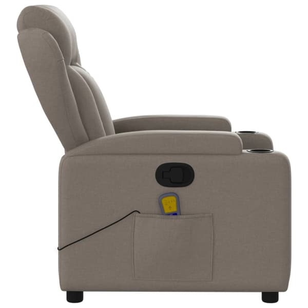 Massagefåtölj taupe tyg