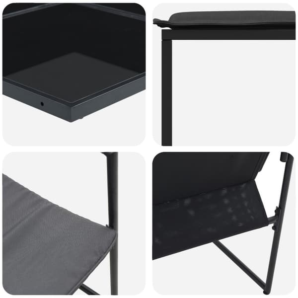 Trädgårdsmöbelset 15 pcs Svart Stål