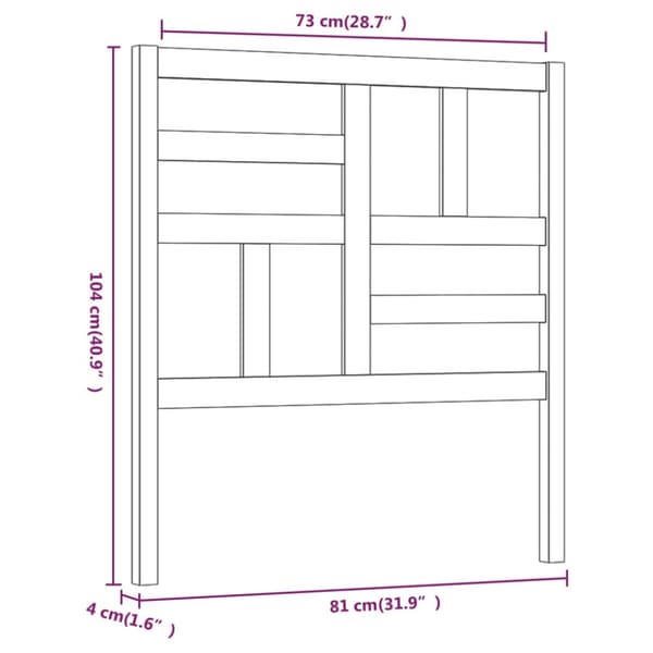 Sänggavel vit 81x4x104 cm massiv furu