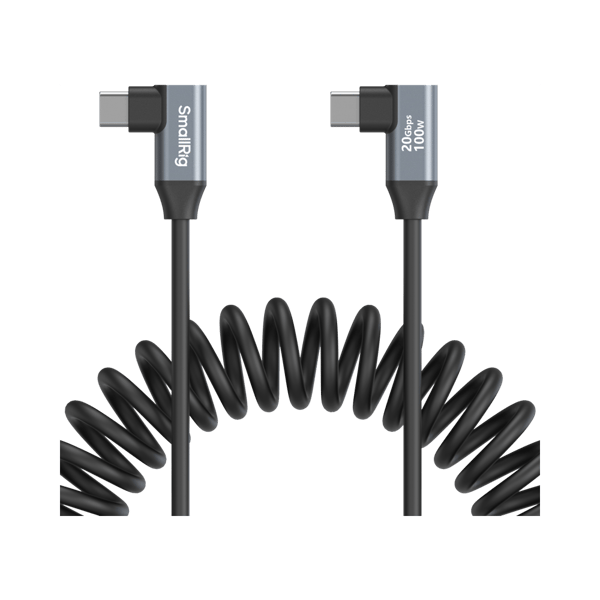 SmallRig 4793 USB-C Angled to USB-C Angled Coiled Data Cable