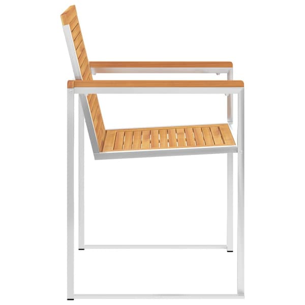 Trädgårdsstolar 2 st med dynor massiv teak och stål
