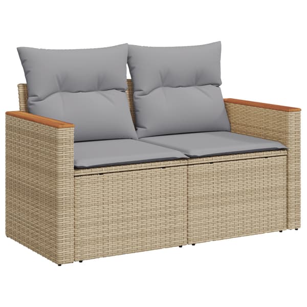 Trädgårdsoffset 14 pcs Beige konstrotting