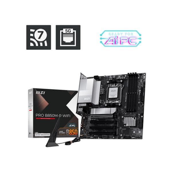 MSI PRO B850M-P WIFI - moderkort - micro ATX - Socket AM5 - AMD B850