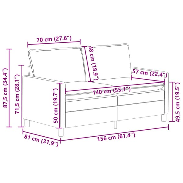 Soffa Ljusgrå 156 x 81 x 87,5 cm Tyg