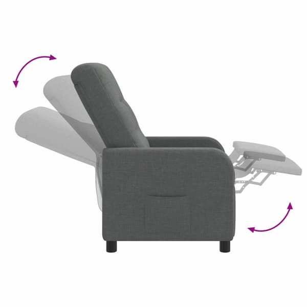 Recliner Mörkgrå Tyg