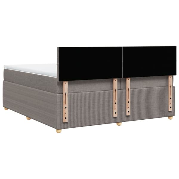 Ramsäng med madrass taupe 200x200 cm tyg