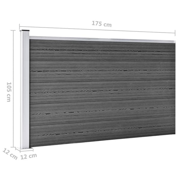 Staketpanel WPC 175x105 cm svart