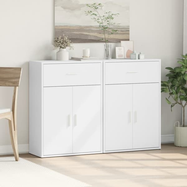 Skänkar 2 st vit 60x30x84 cm konstruerat trä