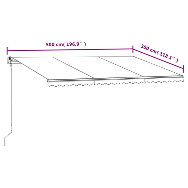 Automatisk markis 500x300 cm gräddvit