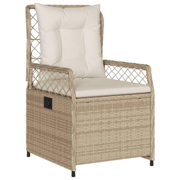 Justerbara trädgårdsstolar 2 st beige konstrotting