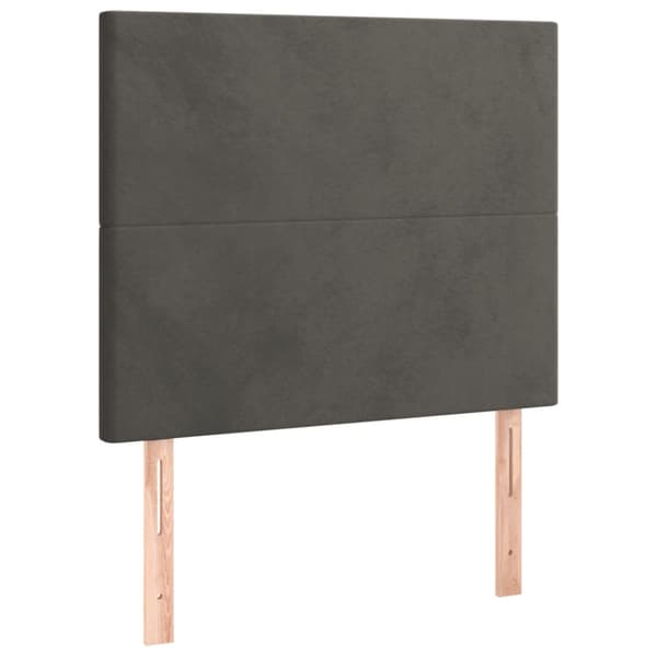 Ramsäng med madrass mörkgrå 90x190 cm sammet