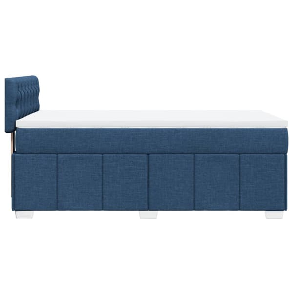 Ramsäng med madrass blå 100x200 cm tyg