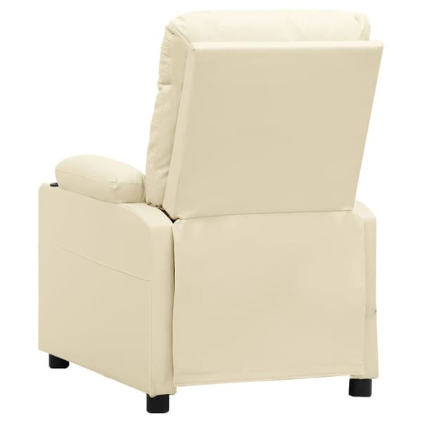 Reclinerfåtölj gräddvit konstläder