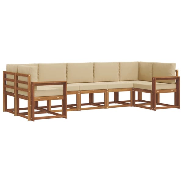 Utomhussoffset 7 st Naturlig och Beige