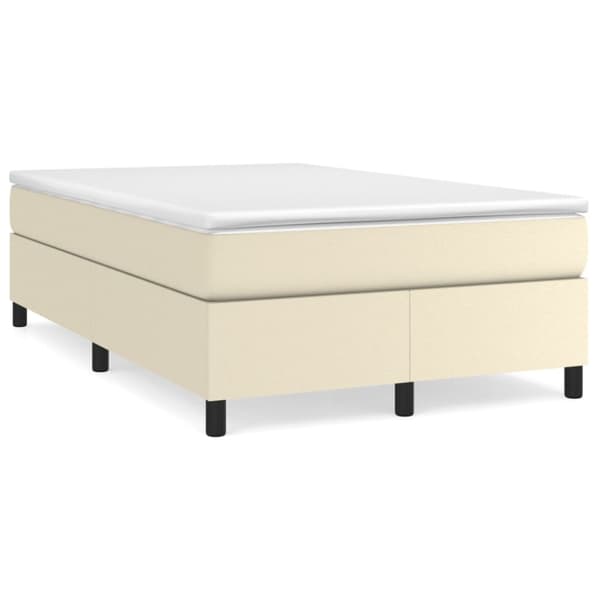 Boxspring-sängram gräddvit 120x200 cm konstläder