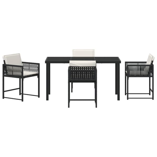 Trädgårdsmöbelset 5 pcs Svart konstrotting