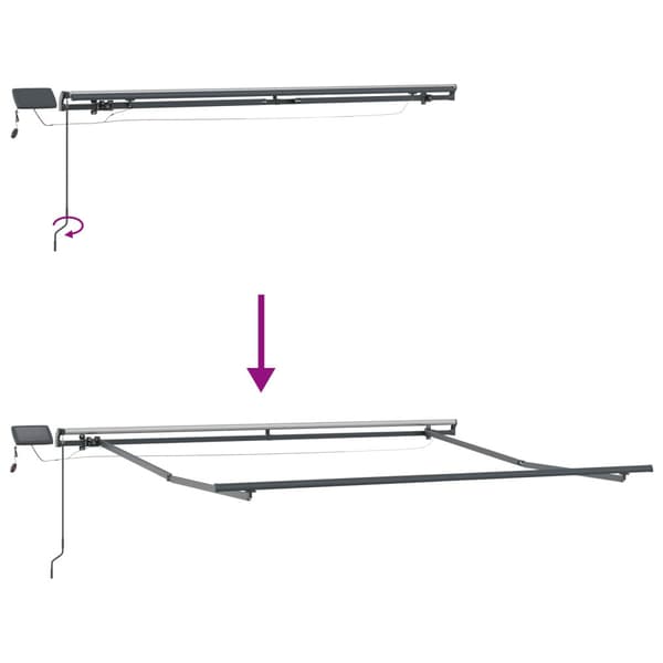 Utfällbar markis Sand 400 × 350 cm tyg