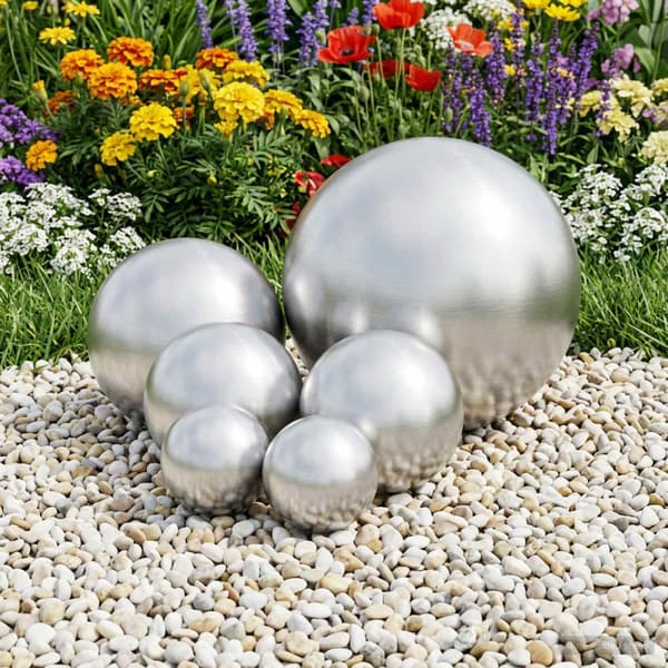 Borstad Boll 6 st Ø 15 cm Silver Rostfritt stål 201