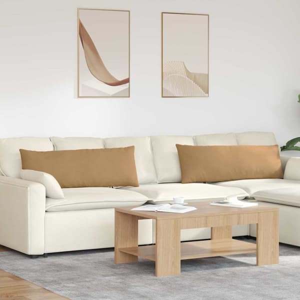 Sofakuddar 2 pcs Brun 120 x 40 cm Kordread tyg