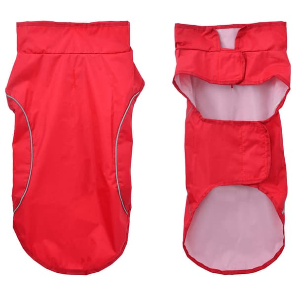 Regnrock för hundar med reflexer polyester röd m