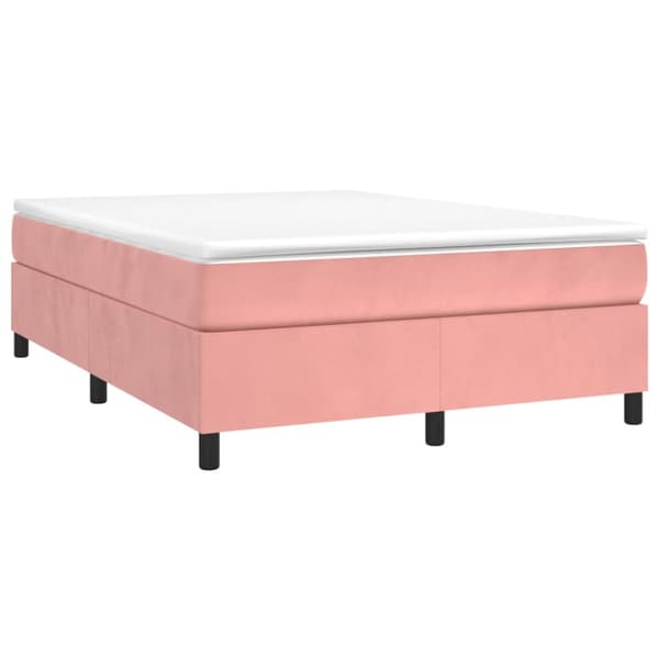 Ramsäng med madrass rosa 140x190 cm sammet