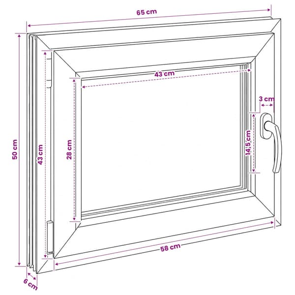 Källarfönster RISOR 50 x 55 cm PVC och glas