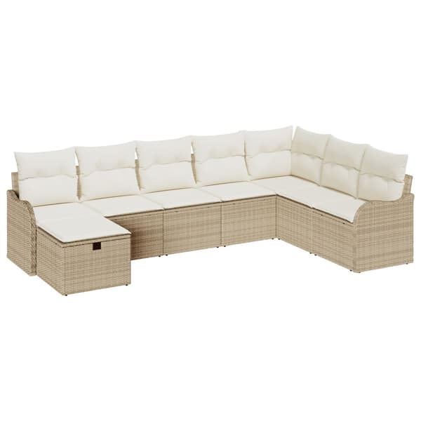 Trädgårdsoffset 8 st Beige konstrotting
