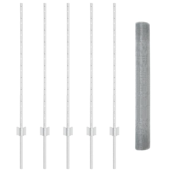 Stängsel med stolpe Silver 1 x 10 m Stål