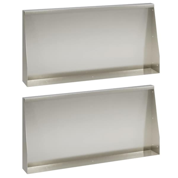 Stödvägg 2 st 80 x 12 x 50 cm Rostfritt stål Silver