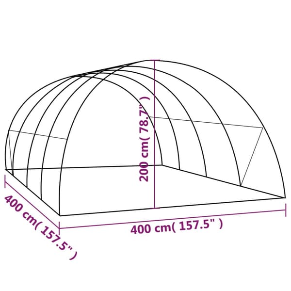 Växthus 16 m² 4x4x2 m