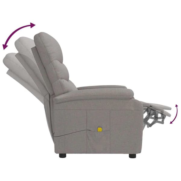 Massagefåtölj taupe tyg
