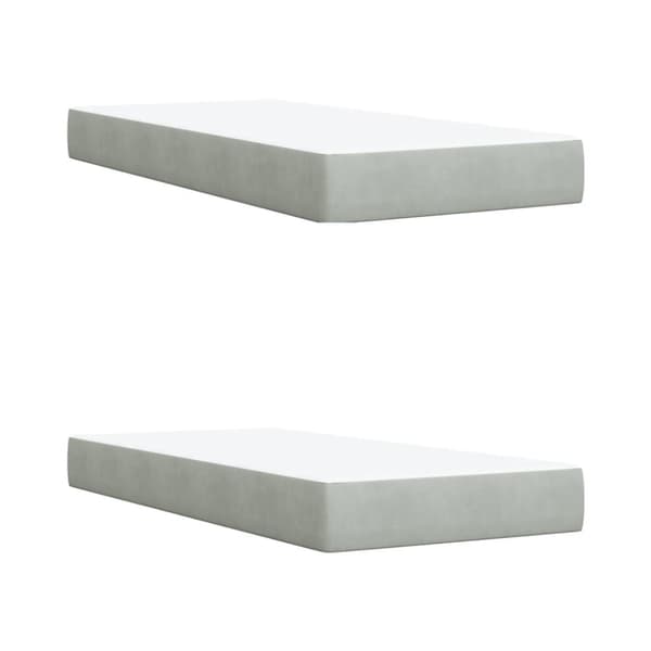 Ramsäng med madrass ljusgrå 200x200 cm sammet