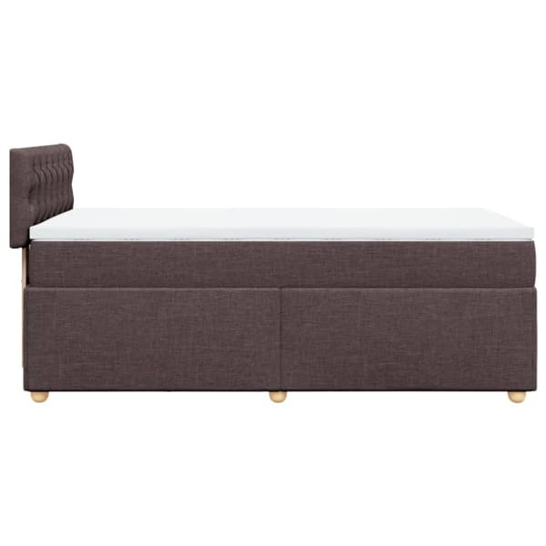 Ramsäng med madrass mörkbrun 90x190 cm tyg