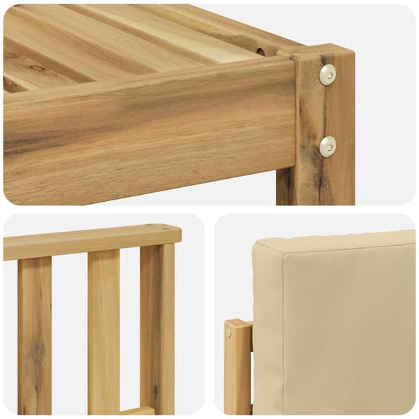 Utomhussoffset med kudde 7 pcs Vit och Beige