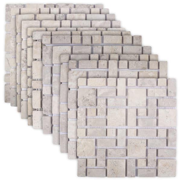 Mosaikplattor Gräddvit 30 x 30 cm Marmor