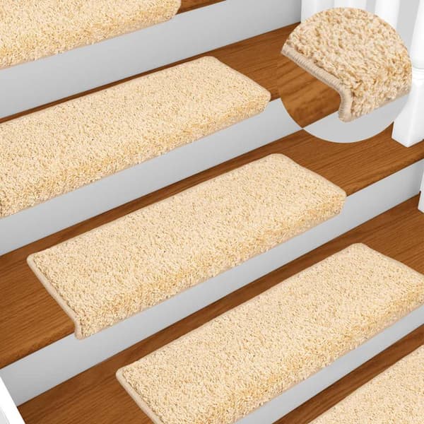 Trappmattor 20 st 65x21x4 cm krämfärgade rektangulära kanter