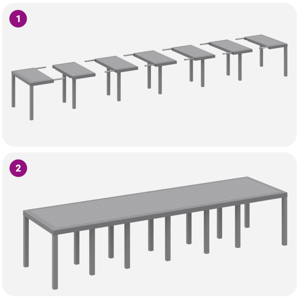 Trädgårdsmöbelset 15 pcs Ljusgrå Polt rotting